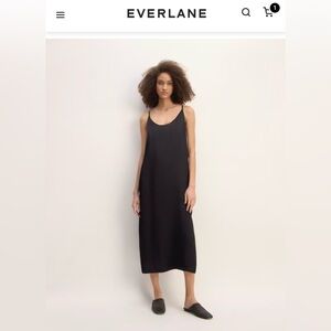 Everlane - clean silk slip dress - black sz 4
